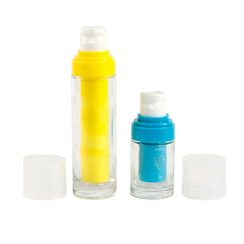 Refillable Lotion Bottle with Glass Outer Casing